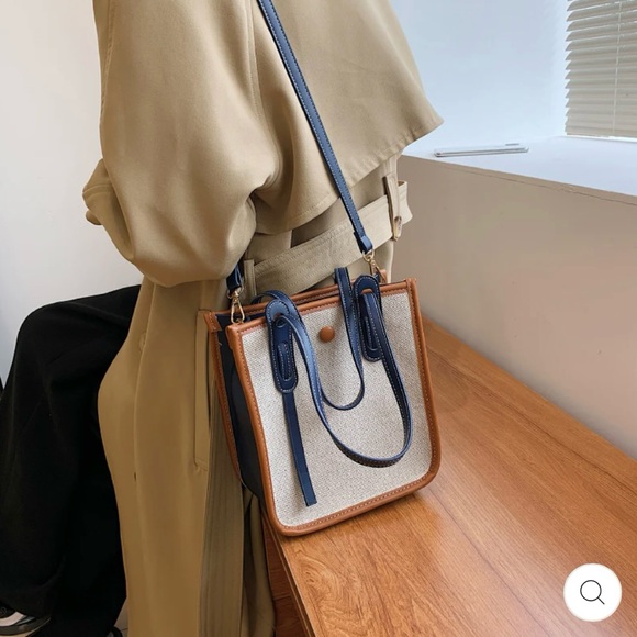 Olives Brand Vegan Leather/Canvas Crossbody Bag - Picture 3 of 9